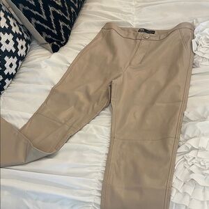 Zara Faux Leather Straight Leg Pants